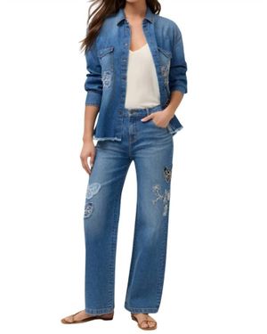 Johnny Was Straight Wide Leg Jean - Blue