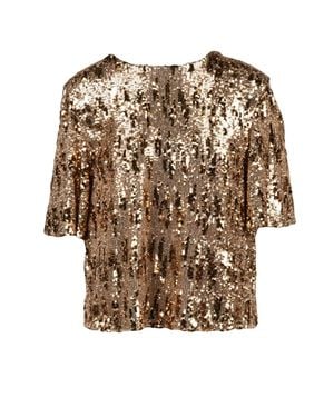 Aniye By Sequin Cropped Top - Brown