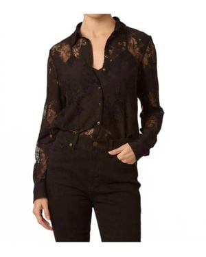 Gilner Farrar Troy Lace Long Sleeve Blouse - Black