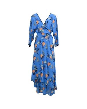 Diane von Furstenberg Floral Printed Midi Dress - Blue