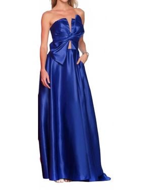 Dave & Johnny Elegant Strapless Full-Length Dress - Blue