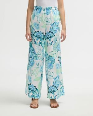 NVLT Wide Leg Pant With Side Drawcord - Blue