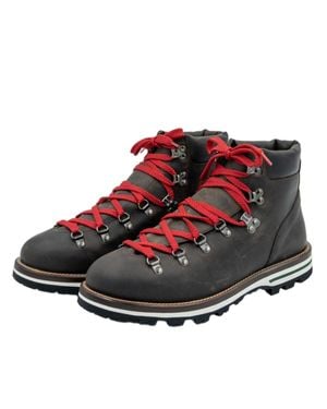 Monpiz Dark Cortina Leather Ski Snow Boots - Red