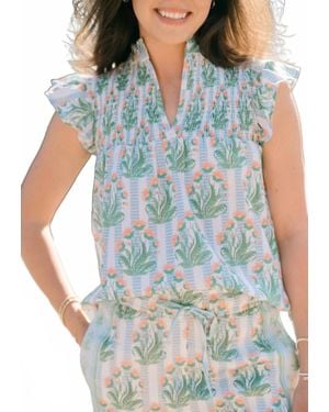 Victoria Dunn Layla V-Neck Blouse - Blue