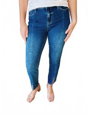 mica denim Harper Slit Jean - Blue