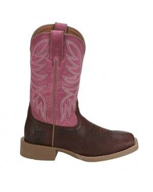 Justin Buffalo Vamp Buffalo Top Cowgirl Boot - Brown