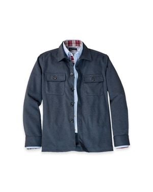 Paul Fredrick Solid Lightweight Shirt Jacket - Blue