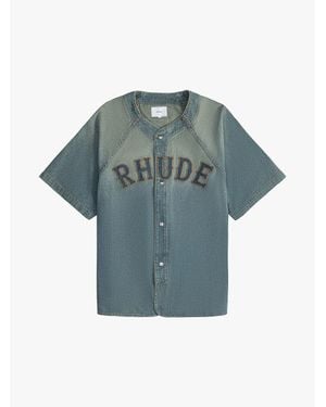 Rhude Baseball Denim Shirt - Blue