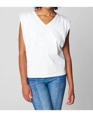 Blank NYC Shoulder Pad Tank Top - White