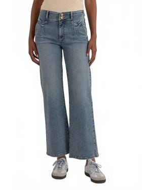 Kut From The Kloth Meg Pleated High Waist Wide Leg Pants - Blue