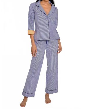 Gretchen Scott Two-Piece Cotton Pajama Set - Blue