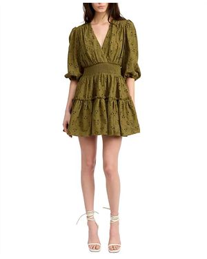 En Saison Lennox Mini Dress - Green
