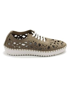 Eric Michael Dolores Laser-Cut Leather Casual Sneaker - Gray