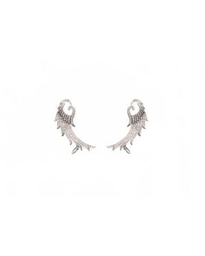 Avenue Chic Heart Wing Earcuff Earrings - Black