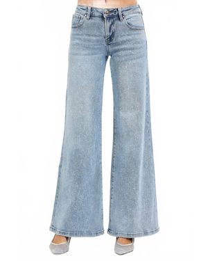 Risen Low Rise Wide Leg Jean - Blue