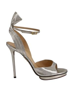 Charlotte Olympia Peep Toe High Heels Sandals - Metallic