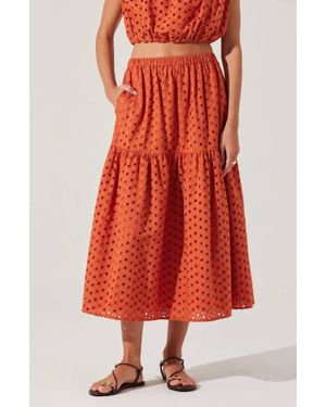 Astr Nalley Midi Skirt - Red