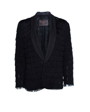 Undercover Semi-Transparent Jacket With Fringes - Blue