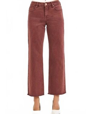 Risen Mid Rise Ankle Wide Leg Pants - Red