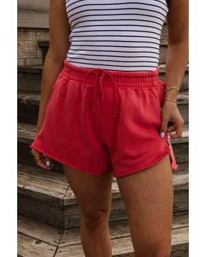 Free People Knockout Sweat Shorts - Red