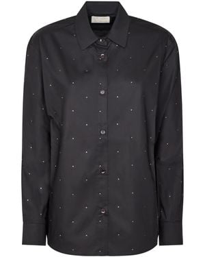 MC2 Saint Barth Classic Button-Down Shirt With Strass Embellishments - Black