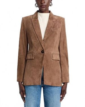 Veronica Beard Duane Suede Dickey Jacket - Brown