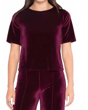 Ripley Rader Velvet Extended Short Sleeve Top - Red