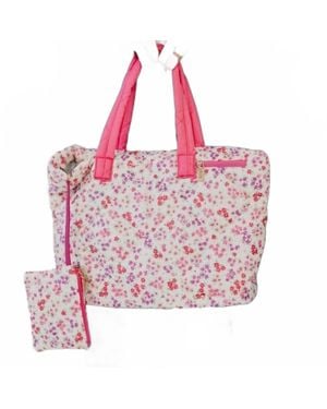 Pretty Simple Presley Puffer Nylon Quilted Tote Bag - Pink