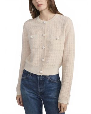 FRAME Lurex Check Cardigan - Blue