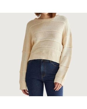 Crescent Cassi Textured Sweater - Blue