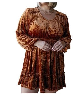 Jodifil Magnificent Muse Velvet Dress - Brown