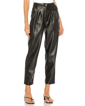 Blank NYC Vegan Leather Pleated Carrot Leg Pants - Black