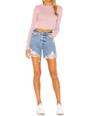 GRLFRND Jourdan Ripped Shorts - Blue