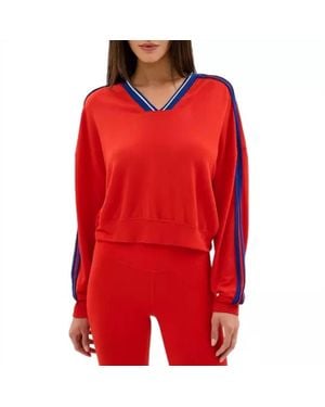 Splits59 Ellie Fleece V-Neck Sweatshirt - Red