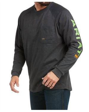 Ariat Rebar Cotton Strong Graphic Team Top - Gray