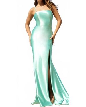 Faviana Sleek Satin Dress - Green