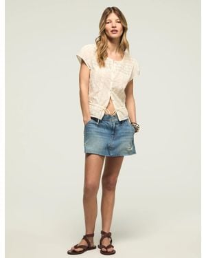 Lucky Brand Lucky Legend Denim Mini Skirt - Blue