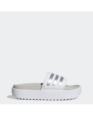 adidas Adilette Platform Slides - White