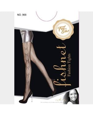 TRUEDAMES Butterfly Pattern Fishnet Pantyhose Tights - Black