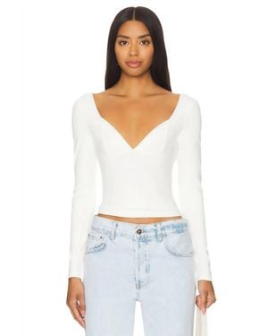 Free People X Intimately Fp Duo Corset Long Sleeve Cami - White