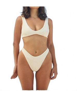 Haight Ribbed Juliana Bikini Top - Brown