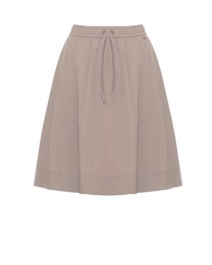 Herno Flared Skirt With Adjustable Drawstrings And Side Pockets - Natural