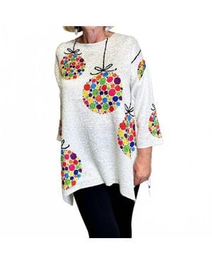 Berek Colorful Christmas Ball Top - White