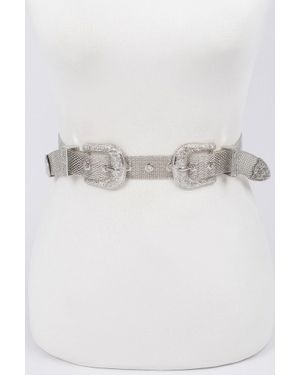 Fashnzfab Chainlink Iron Buckle Belt - Metallic