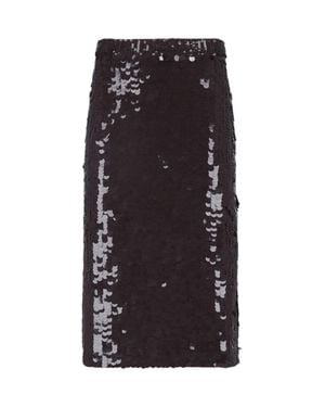 P.A.R.O.S.H. Sequin Midi Skirt - Black