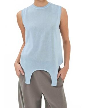 Tibi Crispy Sleeveless Sweater - Blue