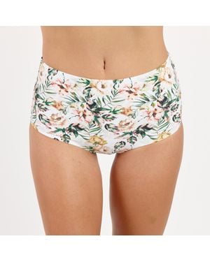 Calypsa Full Coverage High Waisted Bikini Bottom - Brown