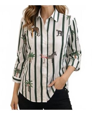 Vilagallo Striped Jungle Shirt - Black