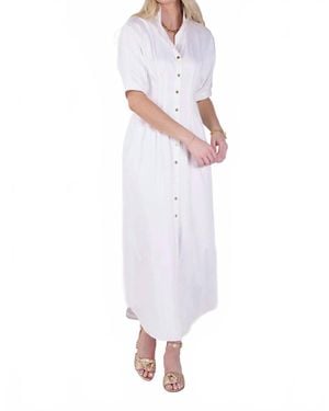 Emily Mccarthy Georgia Short Dolman Sleeves Dress - White