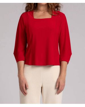Sympli Fit N Flare Lantern Top - Red